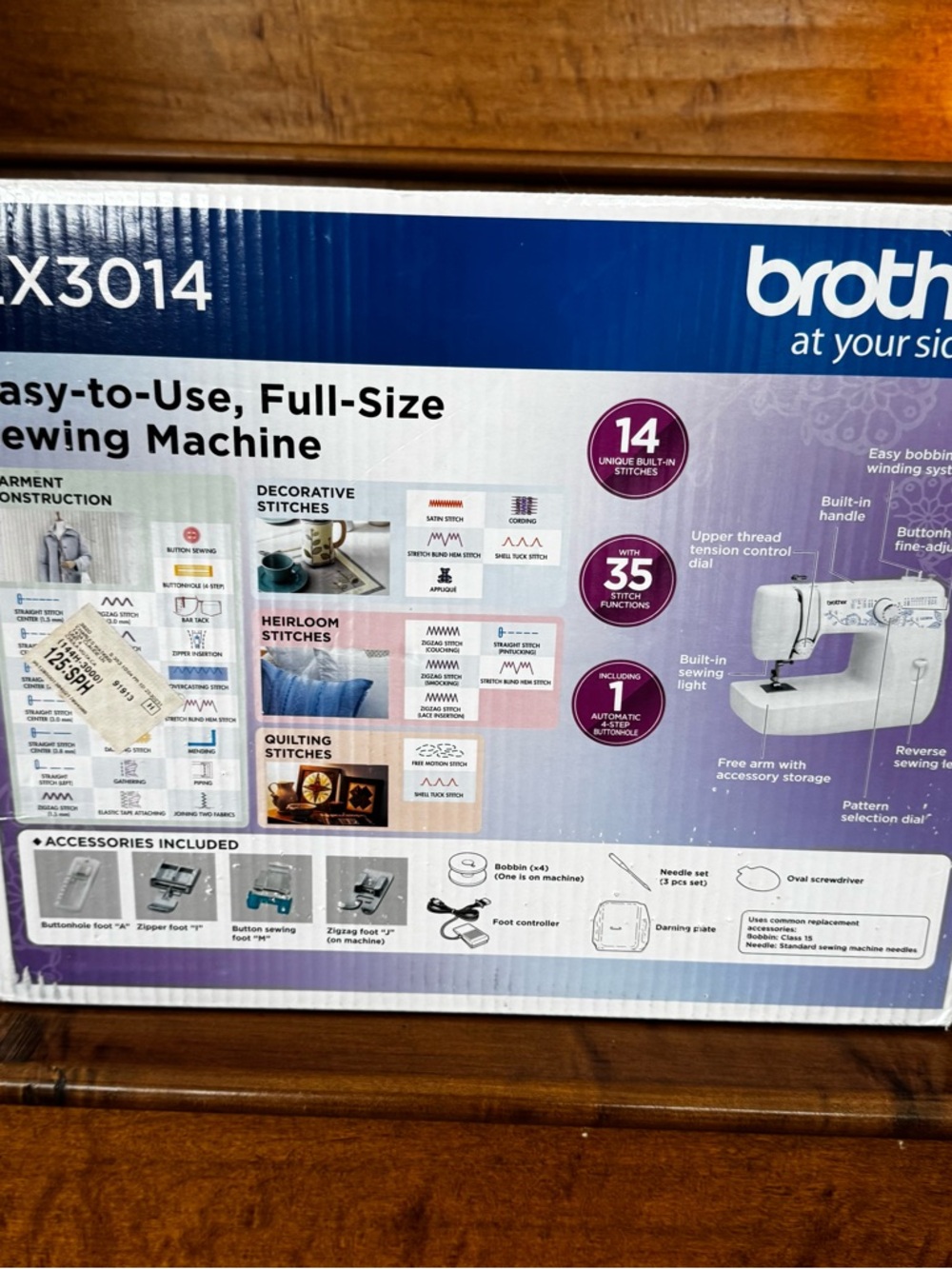 Brother White Sewing Machine with Teal Accents - Picture 5 of 6
